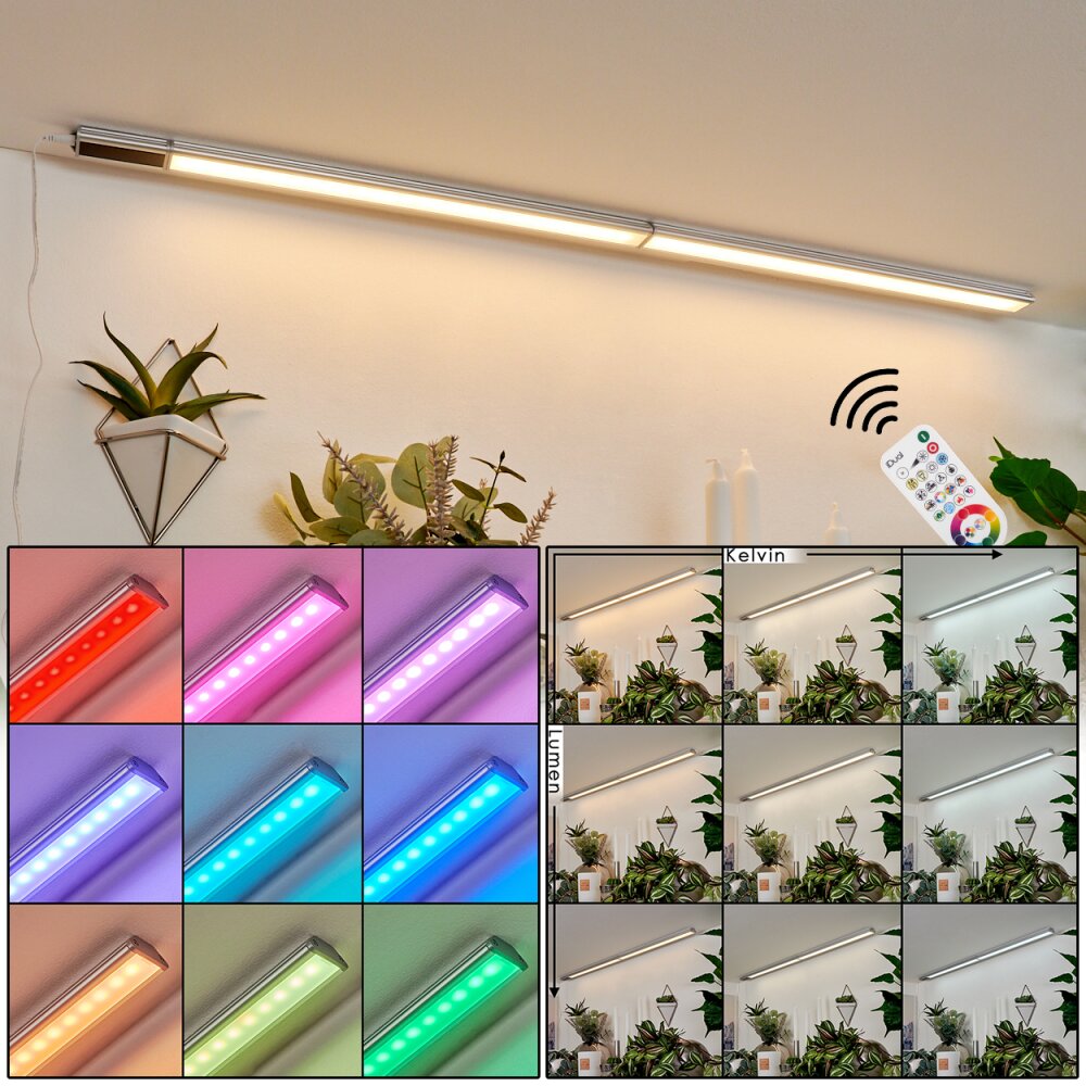 Raivo 2er Set Unterbauleuchte LED Schwarz, Silber, 2-flammig, Fernbedienung, Farbwechsler main product photo