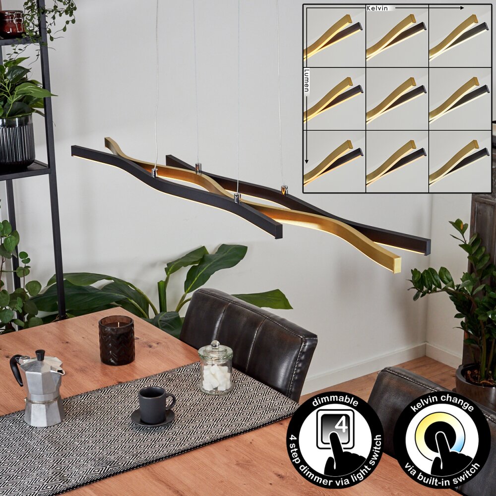 Serlande Pendelleuchte Gold, Schwarz, 1-flammig main product photo