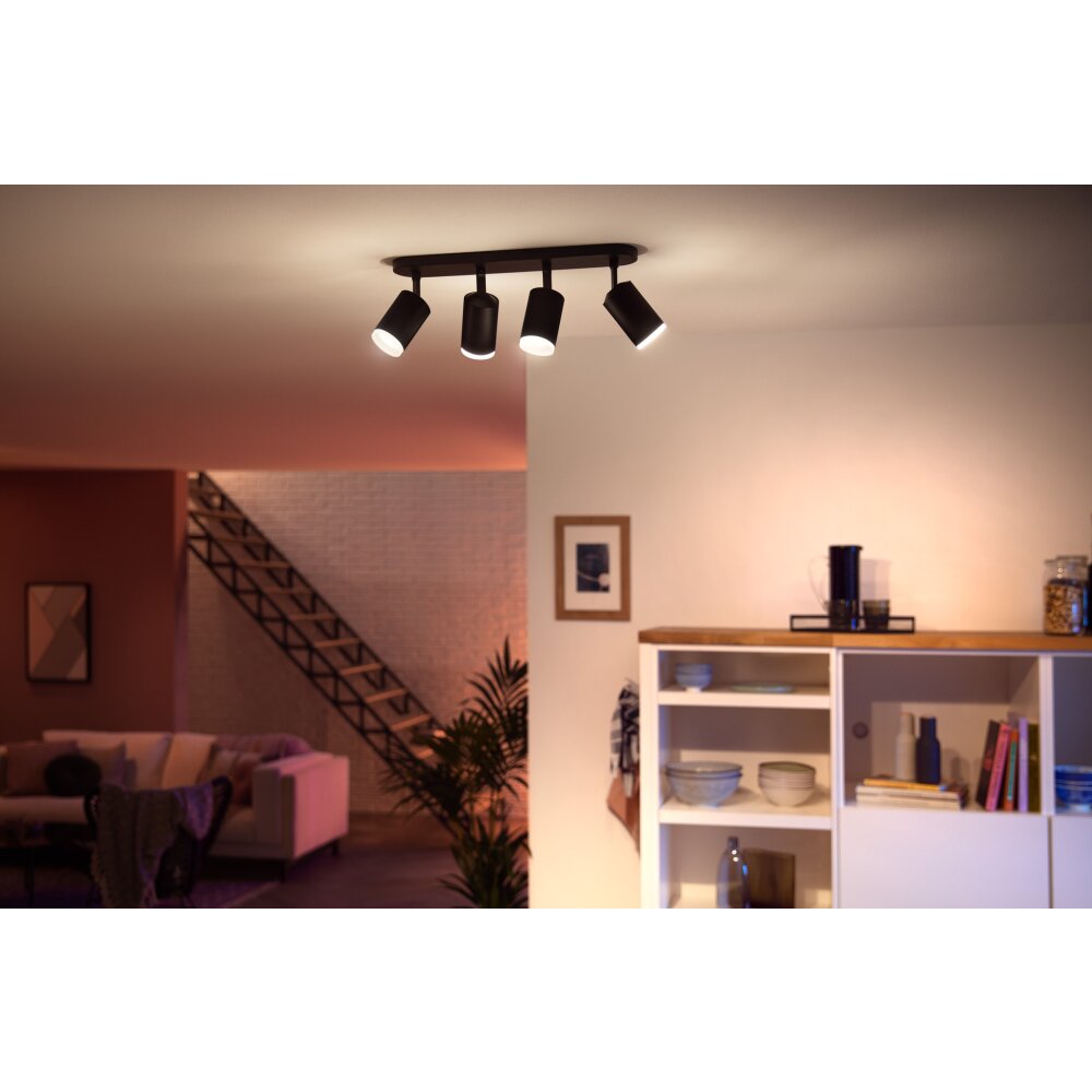 Philips Hue Fugato Deckenleuchte LED Schwarz, 4-flammig, Farbwechsler main product photo