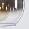 Koyoto Hängeleuchte Glas 25 cm Chrom, Klar, Rauchfarben, 2-flammig
