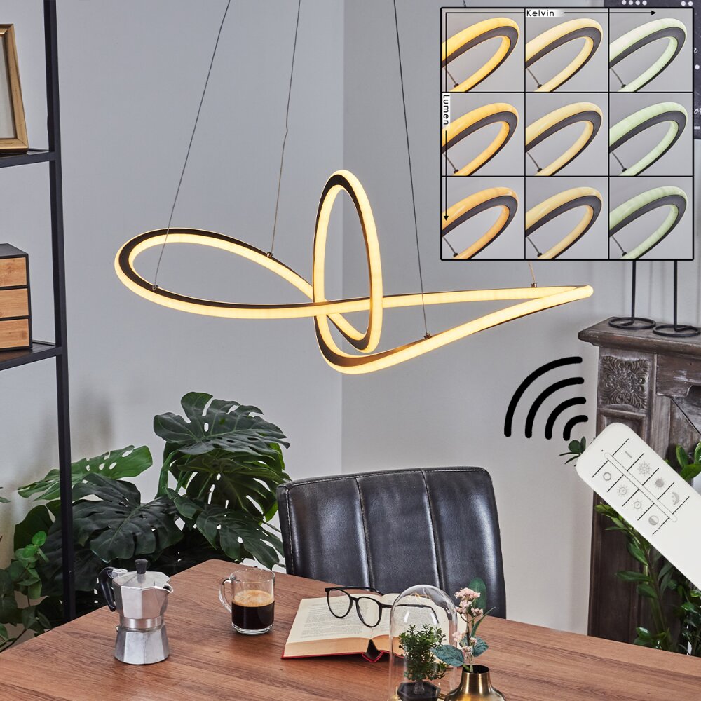 Zibreira Pendelleuchte LED Schwarz, 1-flammig, Fernbedienung main product photo