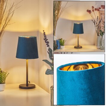 Frandina Tischleuchte Blau, Gold, 1-flammig