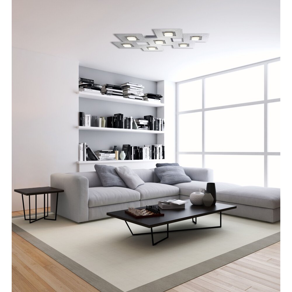 Grossmann KARREE Deckenleuchte LED Aluminium, Schwarz, 7-flammig main product photo