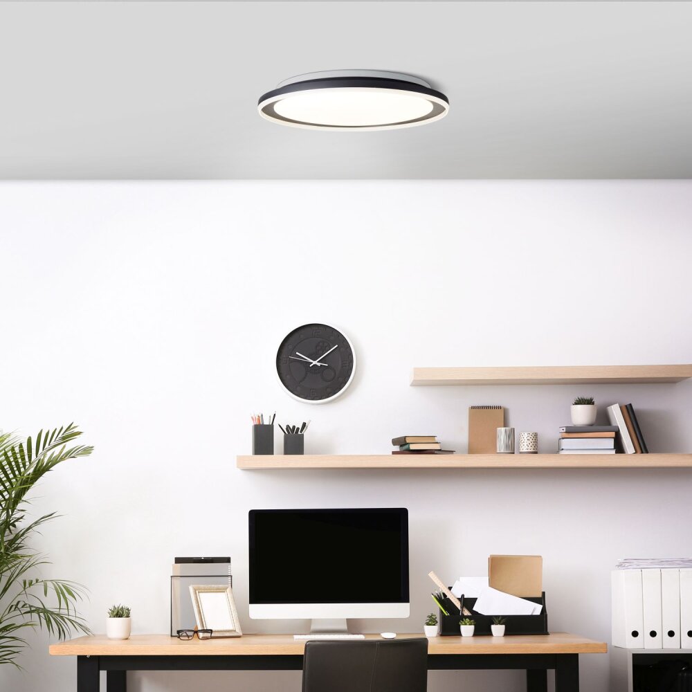 Brilliant Pederson Deckenleuchte LED Schwarz, Weiß, 1-flammig, Fernbedienung main product photo