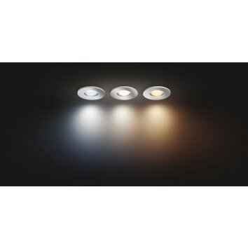 Philips Hue Adore 3er Set Einbauleuchte LED Aluminium, 3-flammig, Fernbedienung