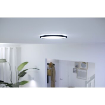 Philips WiZ Super Slim Deckenleuchte LED Schwarz, 1-flammig