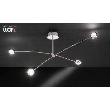 Wofi GAP Deckenleuchte LED Nickel-Matt, 8-flammig