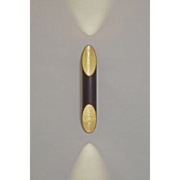 Holländer ORGANO Wandleuchte Anthrazit, Gold, 2-flammig