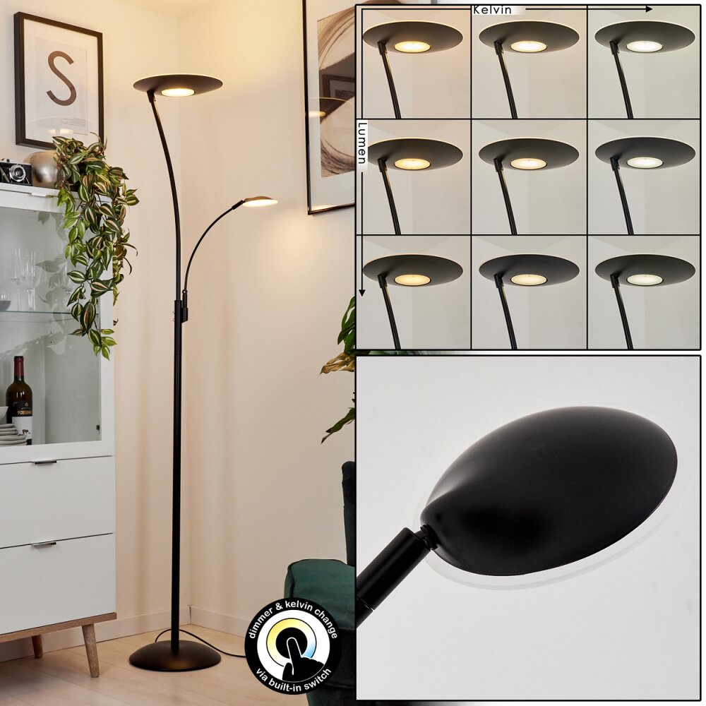 Gravin Deckenfluter LED Schwarz, 2-flammig main product photo
