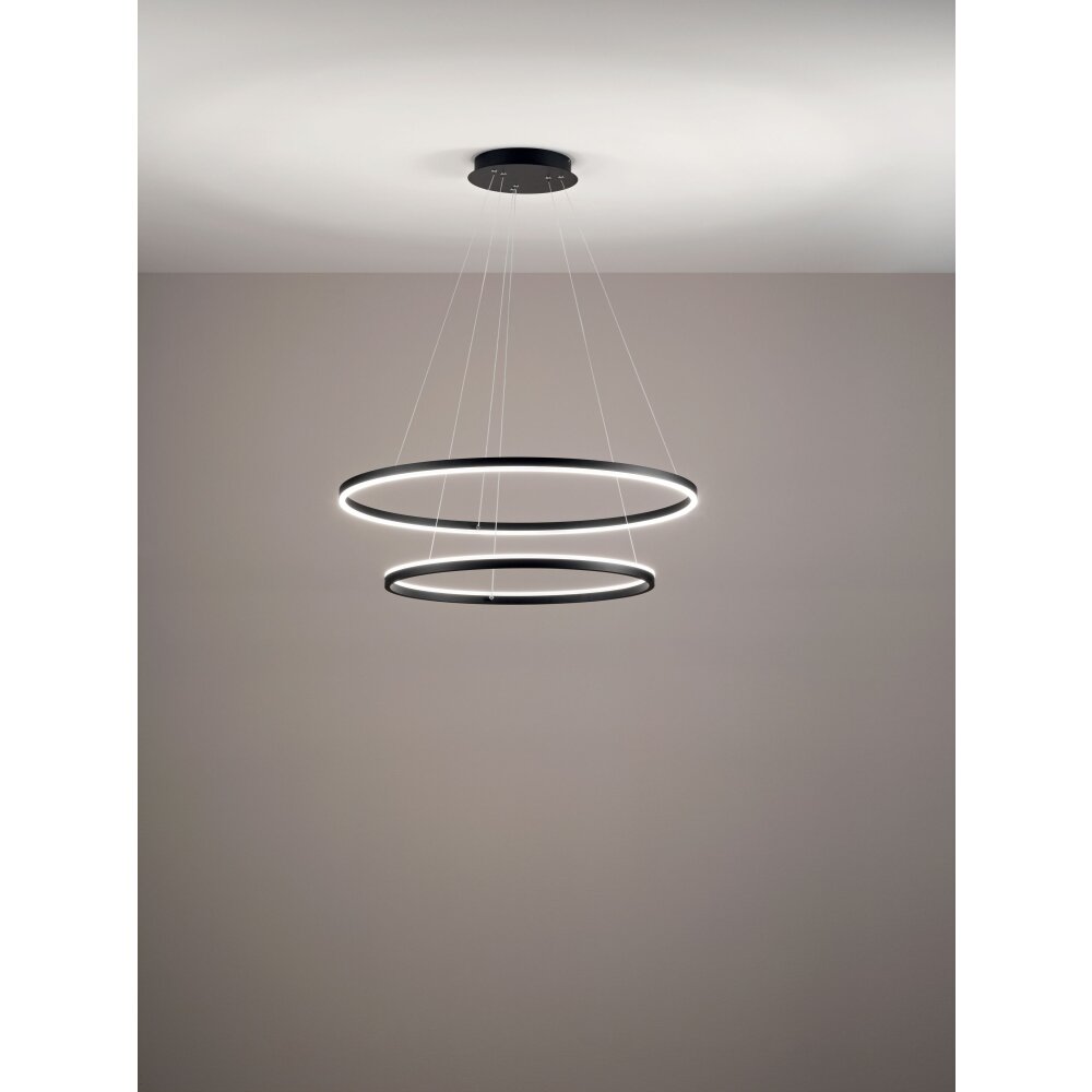 Fabas Luce Giotto Pendelleuchte LED Schwarz, 2-flammig main product photo