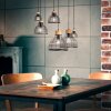 Brilliant Avia Pendelleuchte Holz hell, Schwarz, 6-flammig