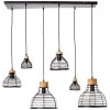 Brilliant Avia Pendelleuchte Holz hell, Schwarz, 6-flammig