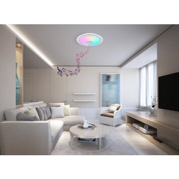 Globo DUNNY Deckenleuchte LED Weiß, 1-flammig, Fernbedienung, Farbwechsler