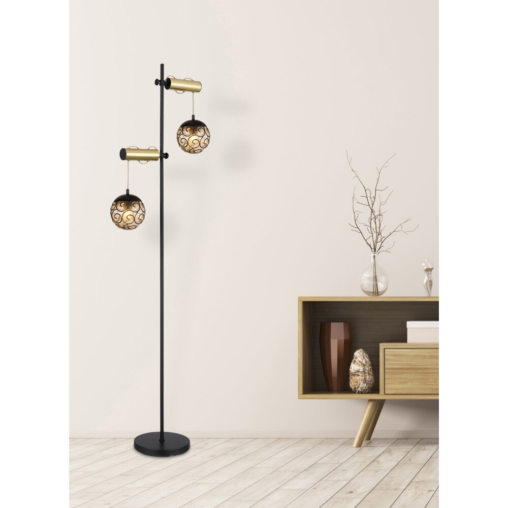 Globo FITZ Stehleuchte Schwarz, 2-flammig main product photo