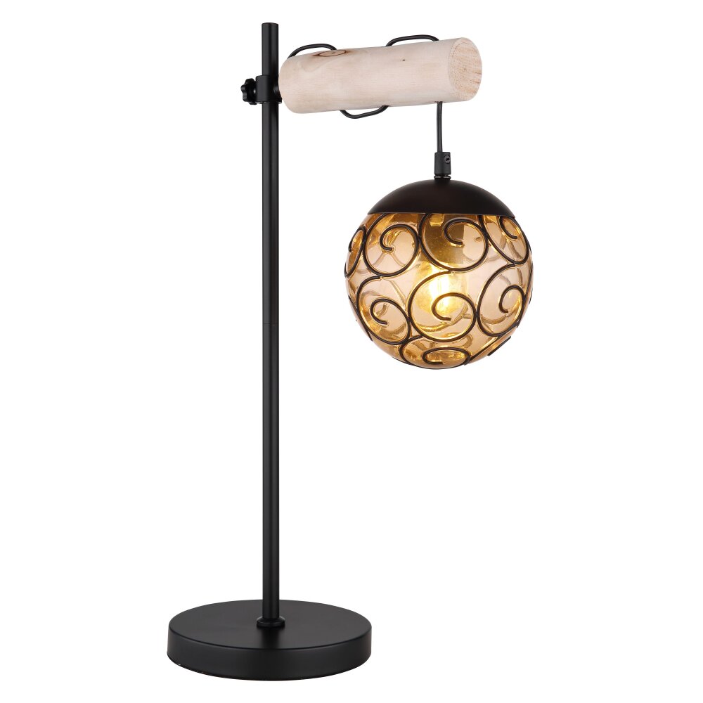 Globo MAXI Tischleuchte Naturfarben, Schwarz, 1-flammig main product photo