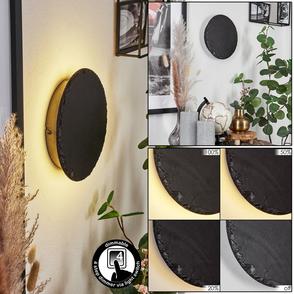 Guadramil Wandleuchte LED Schwarz, 1-flammig main product photo