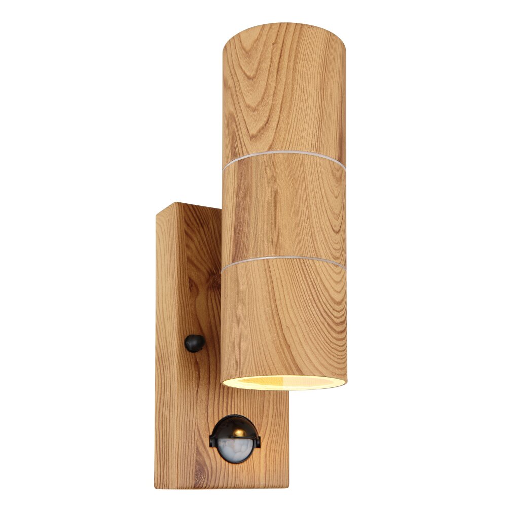 Globo STYLE Außenwandleuchte Holzoptik, 2-flammig, Bewegungsmelder main product photo