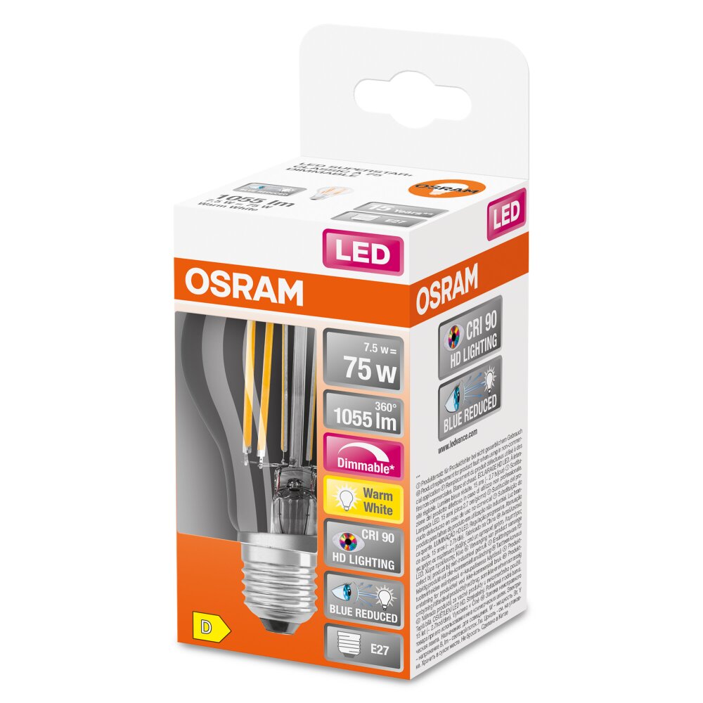 OSRAM SUPERSTAR LED E27 7,5 Watt 2700 Kelvin 1055 Lumen main product photo