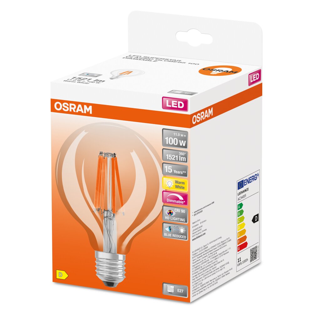 OSRAM SUPERSTAR LED E27 11 Watt 2700 Kelvin 1521 Lumen main product photo