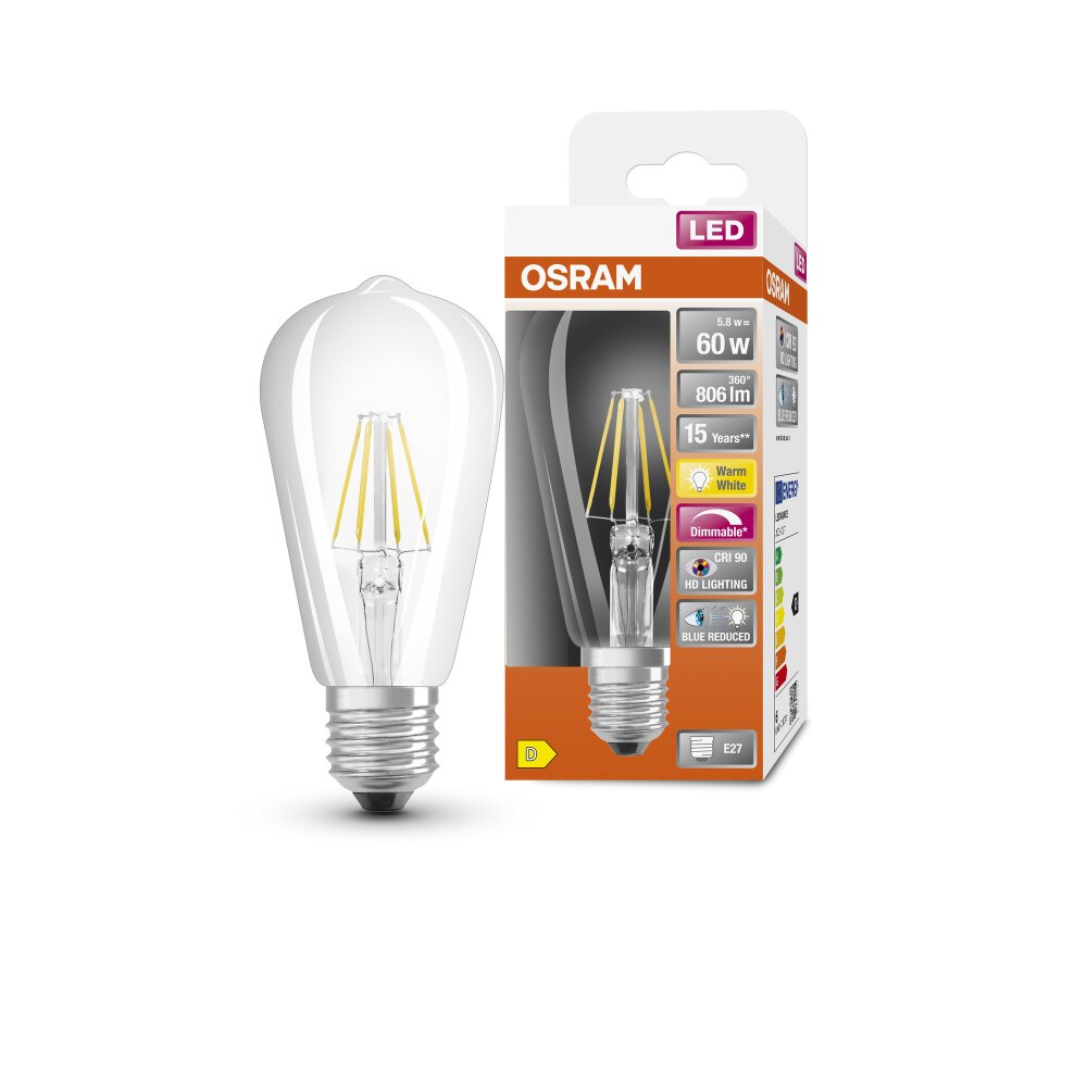 OSRAM SUPERSTAR LED E27 5,8 Watt 2700 Kelvin 806 Lumen main product photo