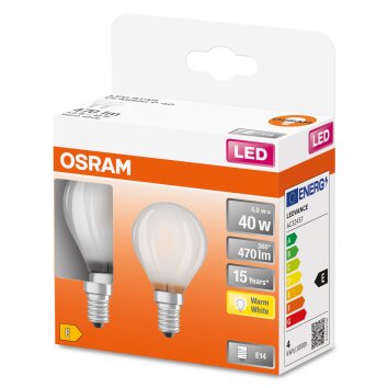 OSRAM LED Retrofit 2er Set E14 4 Watt 2700 Kelvin 470 Lumen