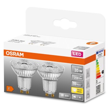 OSRAM LED STAR 2er Set GU10 2,6 Watt 2700 Kelvin 230 Lumen
