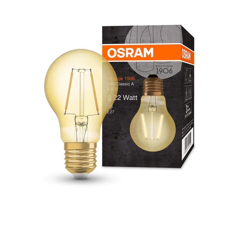 OSRAM Vintage 1906® LED E27 2,5 Watt 2400 Kelvin 220 Lumen main product photo