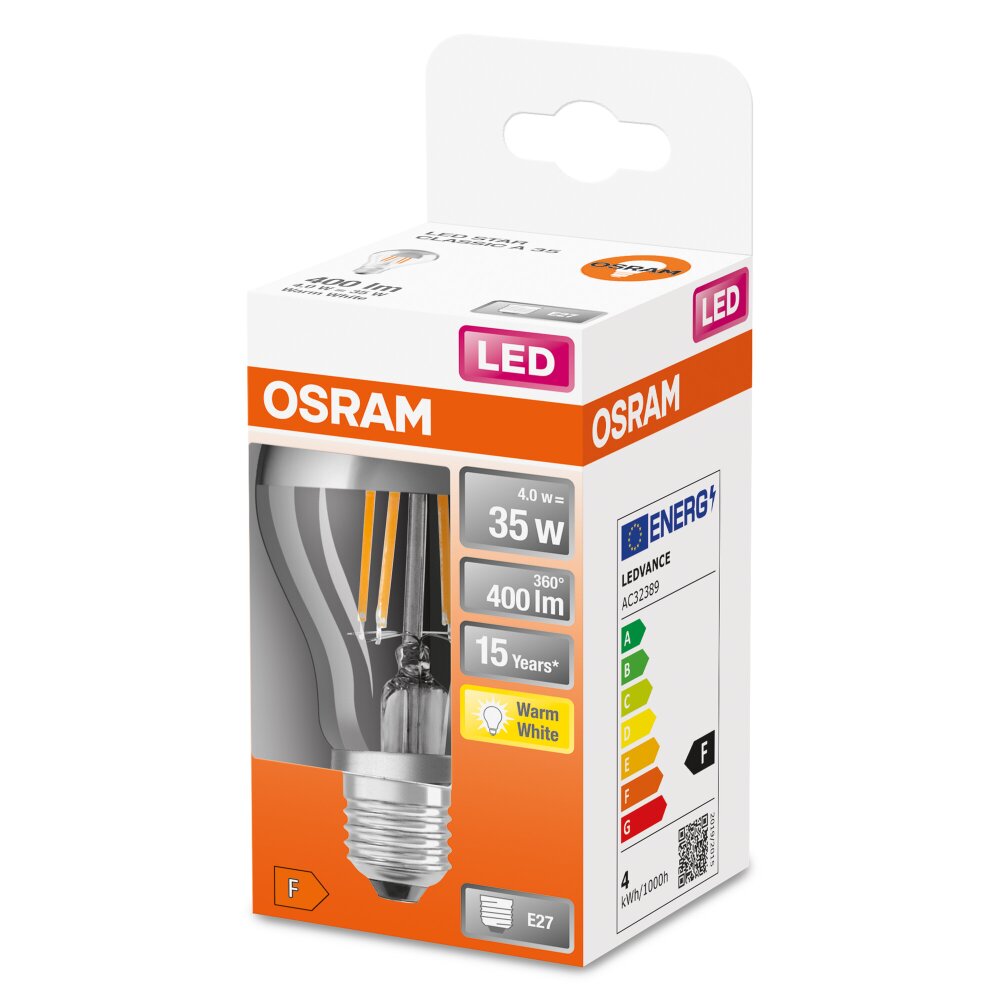 OSRAM LED Retrofit E27 4 Watt 2700 Kelvin 400 Lumen main product photo