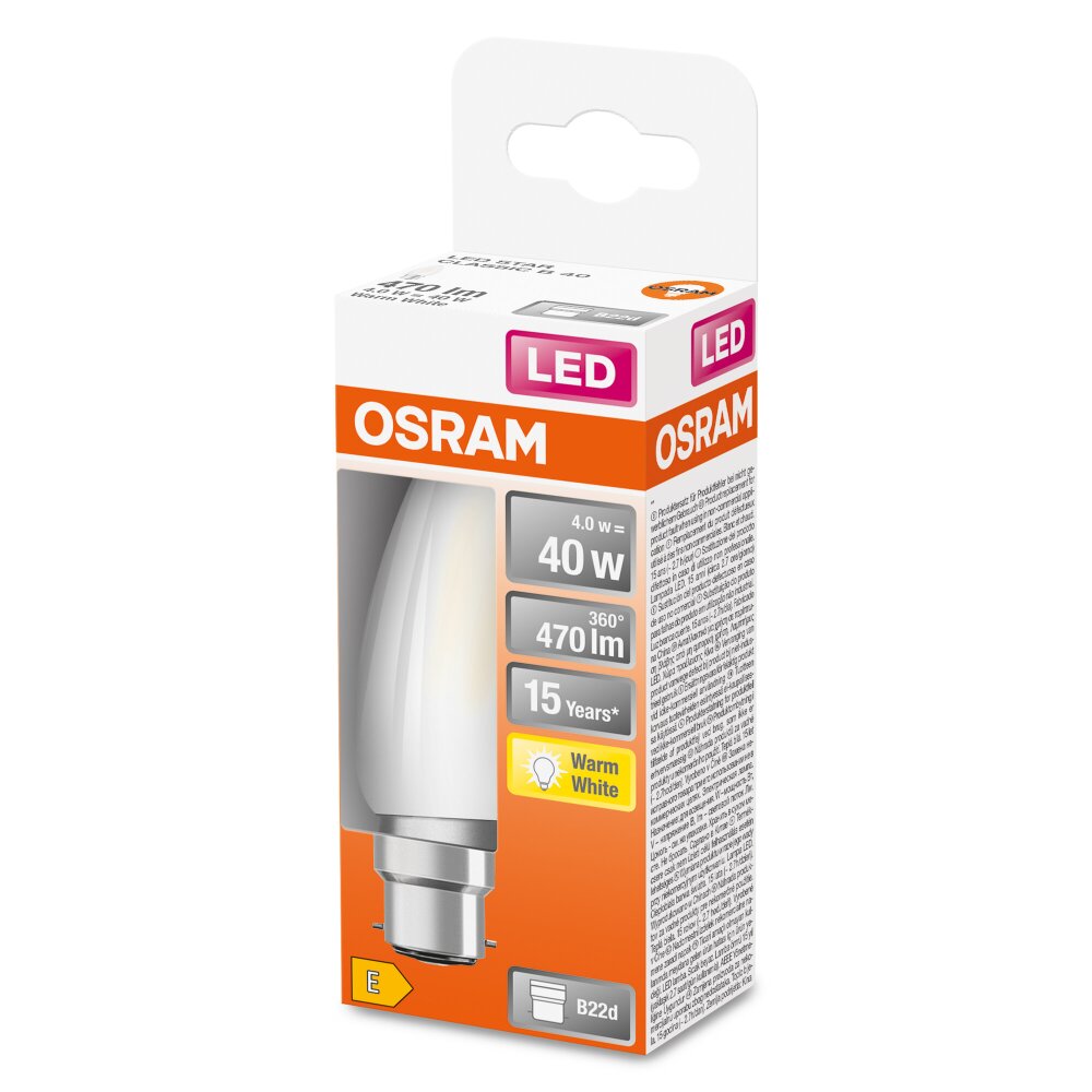 OSRAM LED Retrofit B22d 4 Watt 2700 Kelvin 470 Lumen main product photo