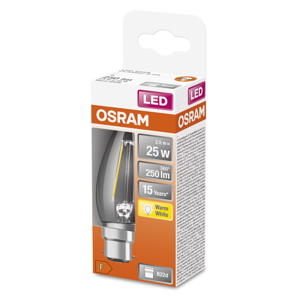 OSRAM LED Retrofit B22d 2,5 Watt 2700 Kelvin 250 Lumen main product photo