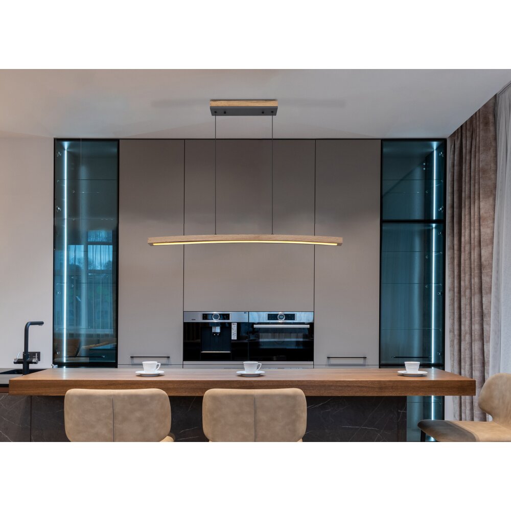 Globo DORO Hängeleuchte LED Grau, Holzoptik, 1-flammig main product photo