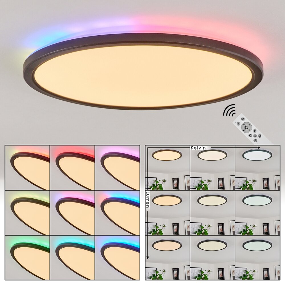 Hortinhas Deckenpanel LED Schwarz, 1-flammig, Fernbedienung, Farbwechsler main product photo