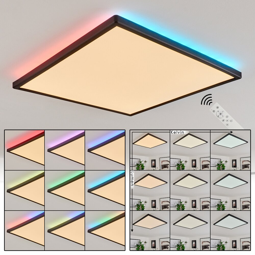 Hortinhas Deckenpanel LED Schwarz, 1-flammig, Fernbedienung, Farbwechsler main product photo