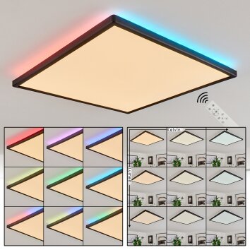 Hortinhas Deckenpanel LED Schwarz, 1-flammig, Fernbedienung, Farbwechsler