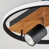 Boim Deckenleuchte LED Holzoptik, Schwarz, 3-flammig