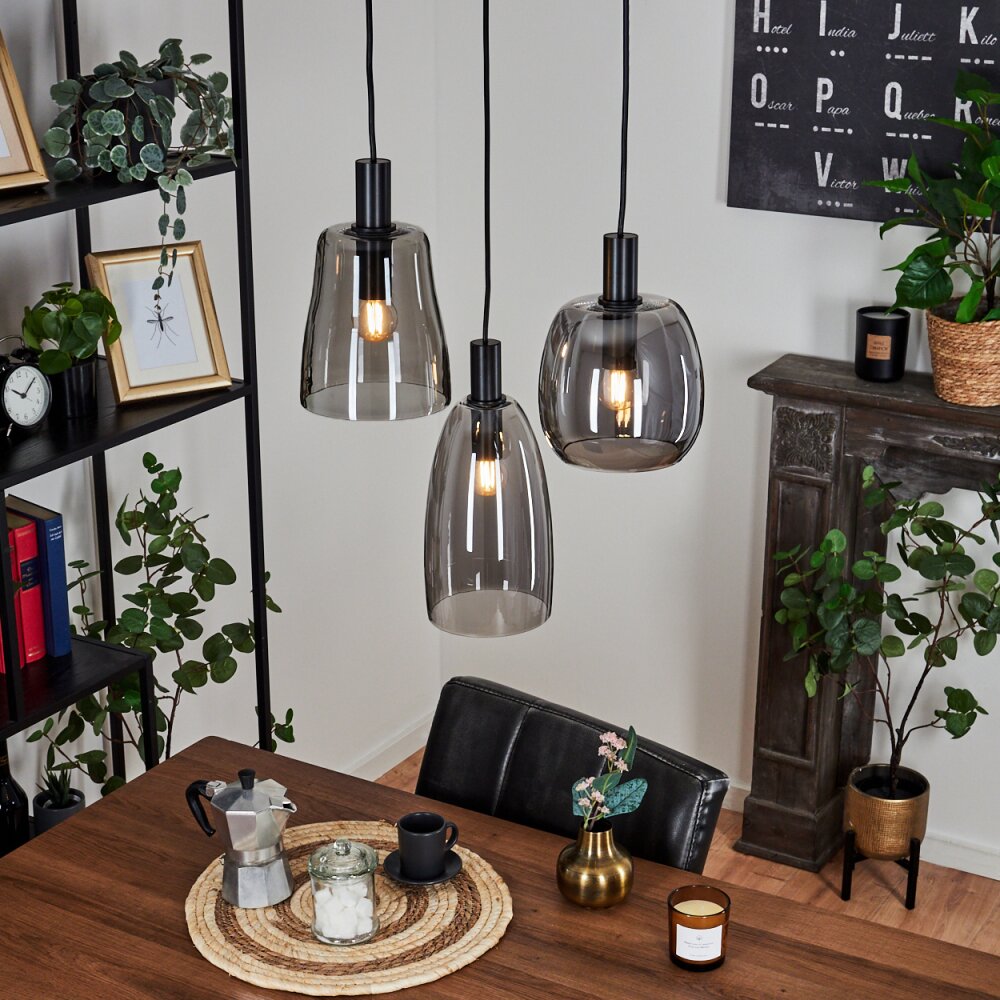 Kenong Hängeleuchte Schwarz, 3-flammig main product photo