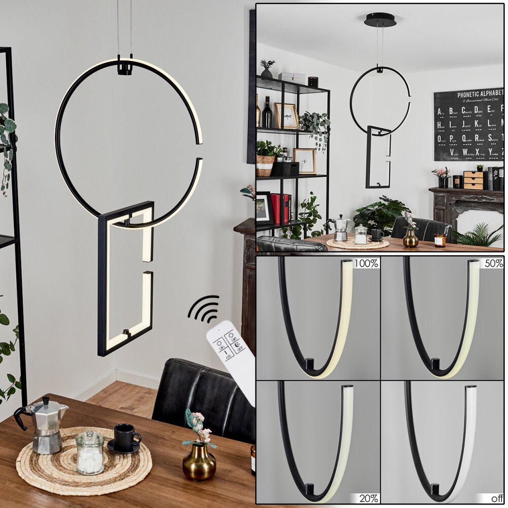 Chlak Pendelleuchte LED Schwarz, 2-flammig, Fernbedienung main product photo