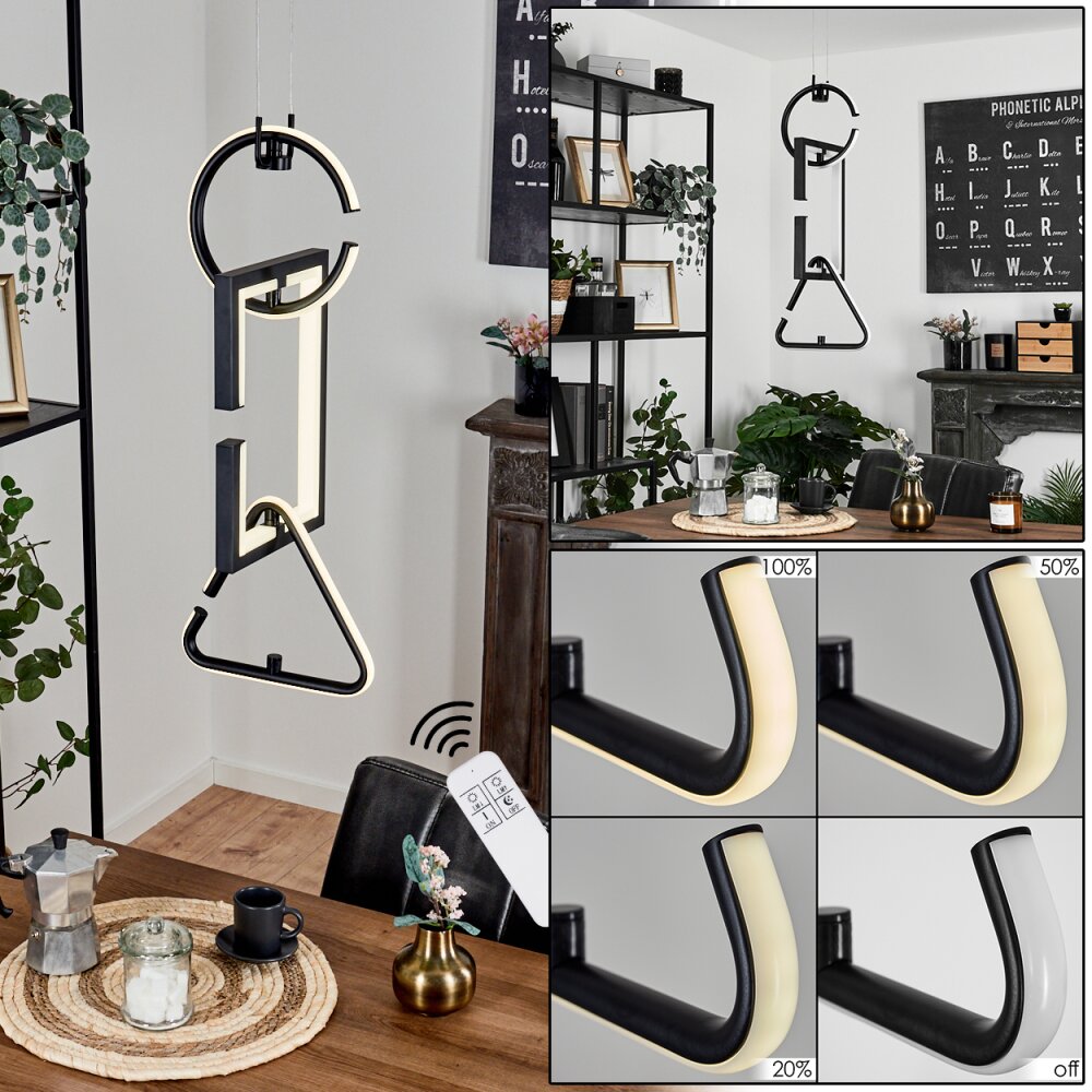 Chlak Pendelleuchte LED Schwarz, 3-flammig, Fernbedienung main product photo