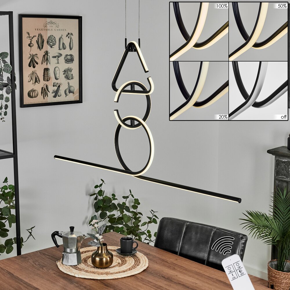 Chlak Pendelleuchte LED Schwarz, 3-flammig, Fernbedienung main product photo