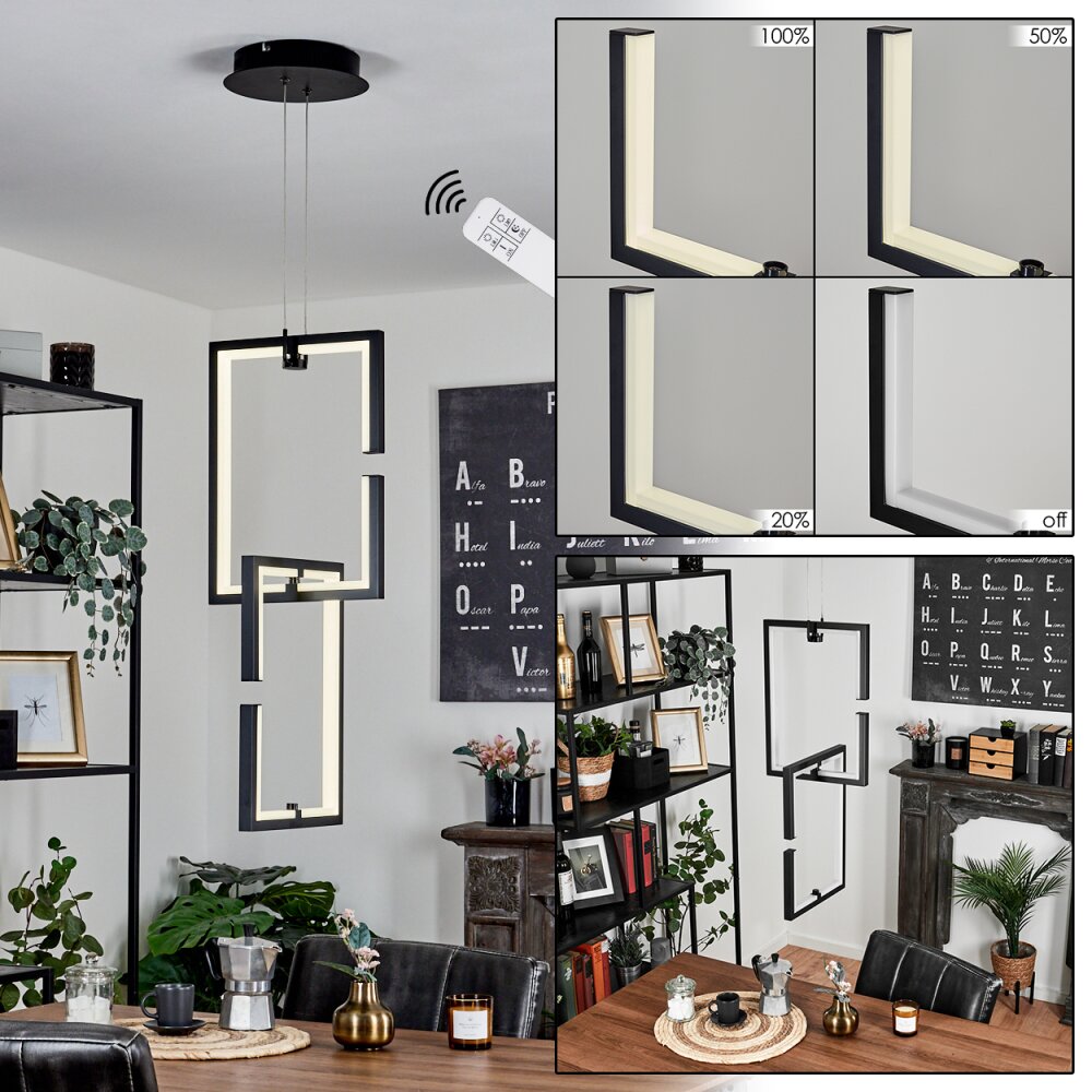 Chlak Pendelleuchte LED Schwarz, 2-flammig, Fernbedienung main product photo
