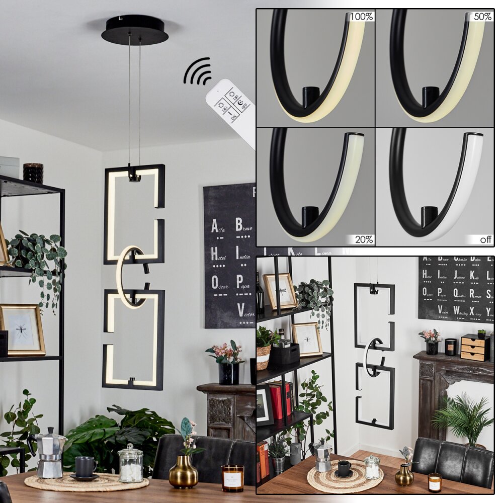 Chlak Pendelleuchte LED Schwarz, 3-flammig, Fernbedienung main product photo