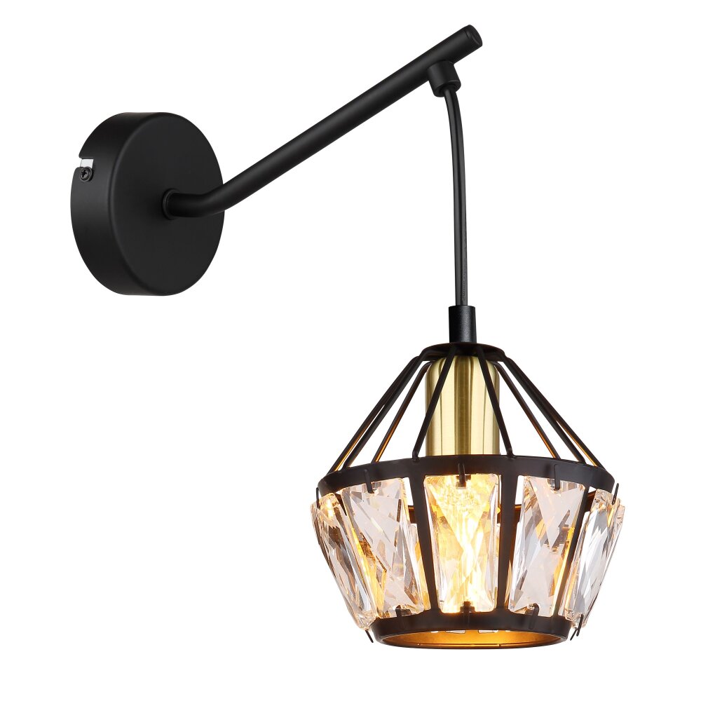 Globo LOIS Wandleuchte Messing, Schwarz, 1-flammig main product photo
