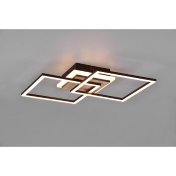 Reality Giro Deckenleuchte LED Holzoptik, Schwarz, 1-flammig, Fernbedienung