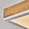 Salmi Deckenpanel LED Braun, Holzoptik, Weiß, 1-flammig, Fernbedienung