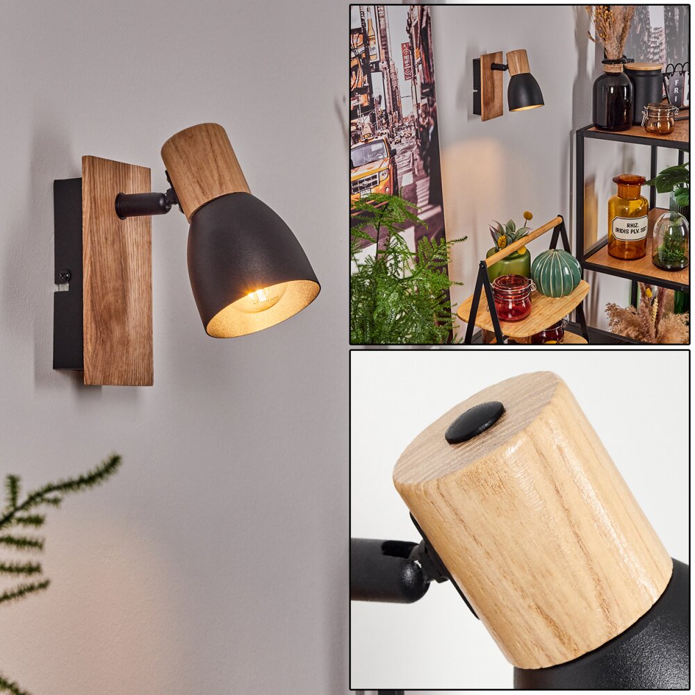 Kouek Wandleuchte Naturfarben, Schwarz, 1-flammig main product photo