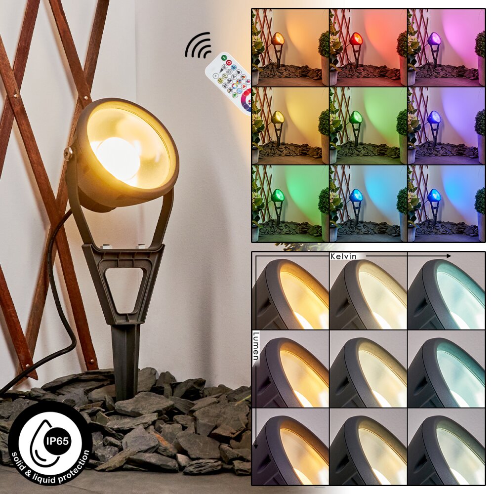 Idual Phniet Gartenstrahler LED Schwarz, 1-flammig, Fernbedienung, Farbwechsler main product photo