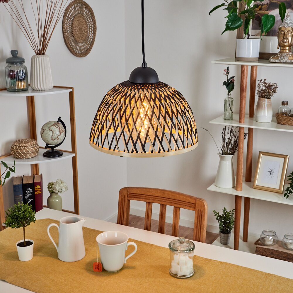 Barayn Hängeleuchte Naturfarben, Schwarz, 1-flammig main product photo