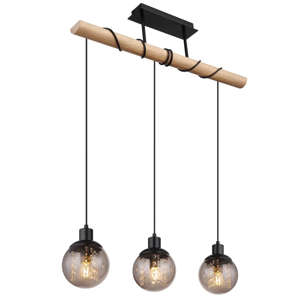 Globo RICHARD Hängeleuchte Naturfarben, Schwarz, 3-flammig main product photo