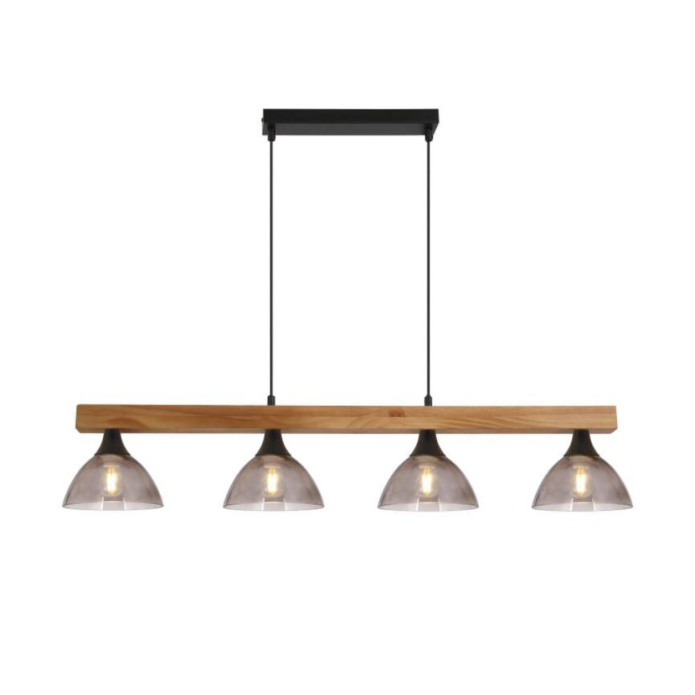 Globo LINDI Hängeleuchte Naturfarben, Schwarz, 4-flammig main product photo