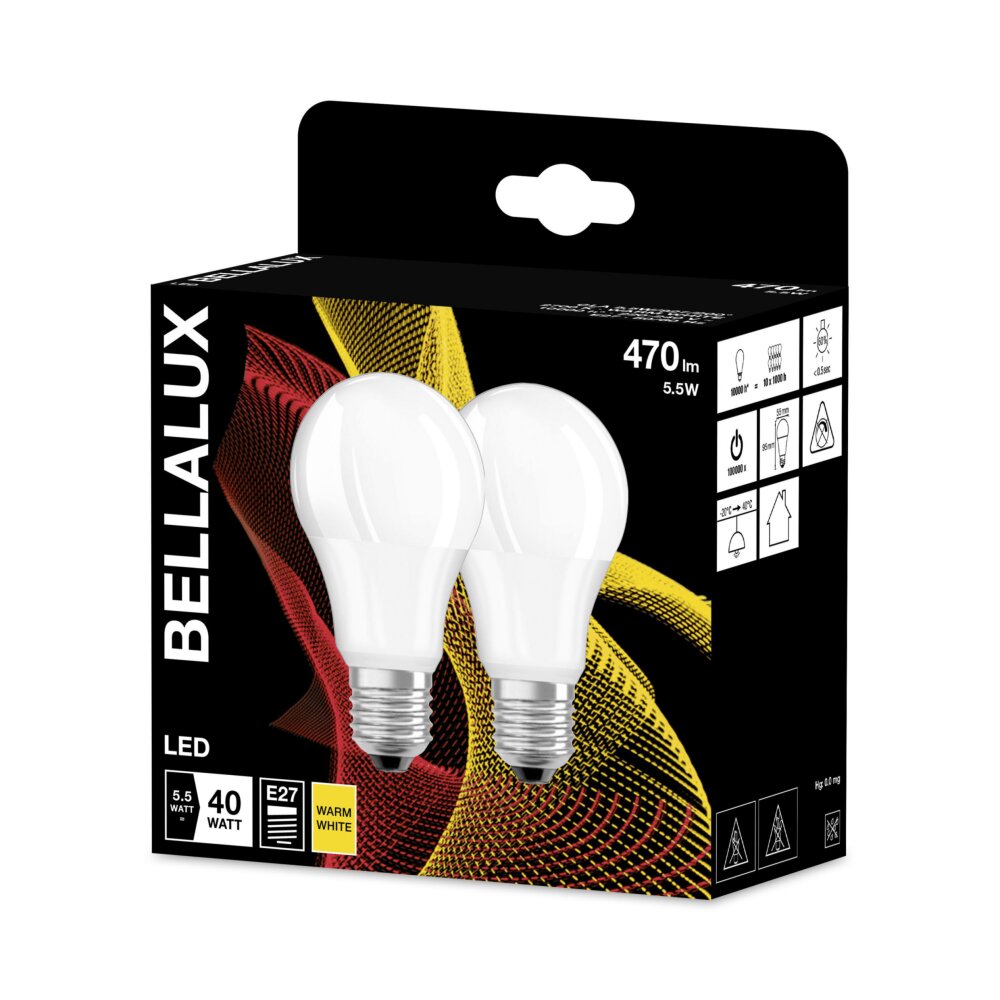 BELLALUX 2er Set LED E27 4,9 Watt 2700 Kelvin 470 Lumen main product photo